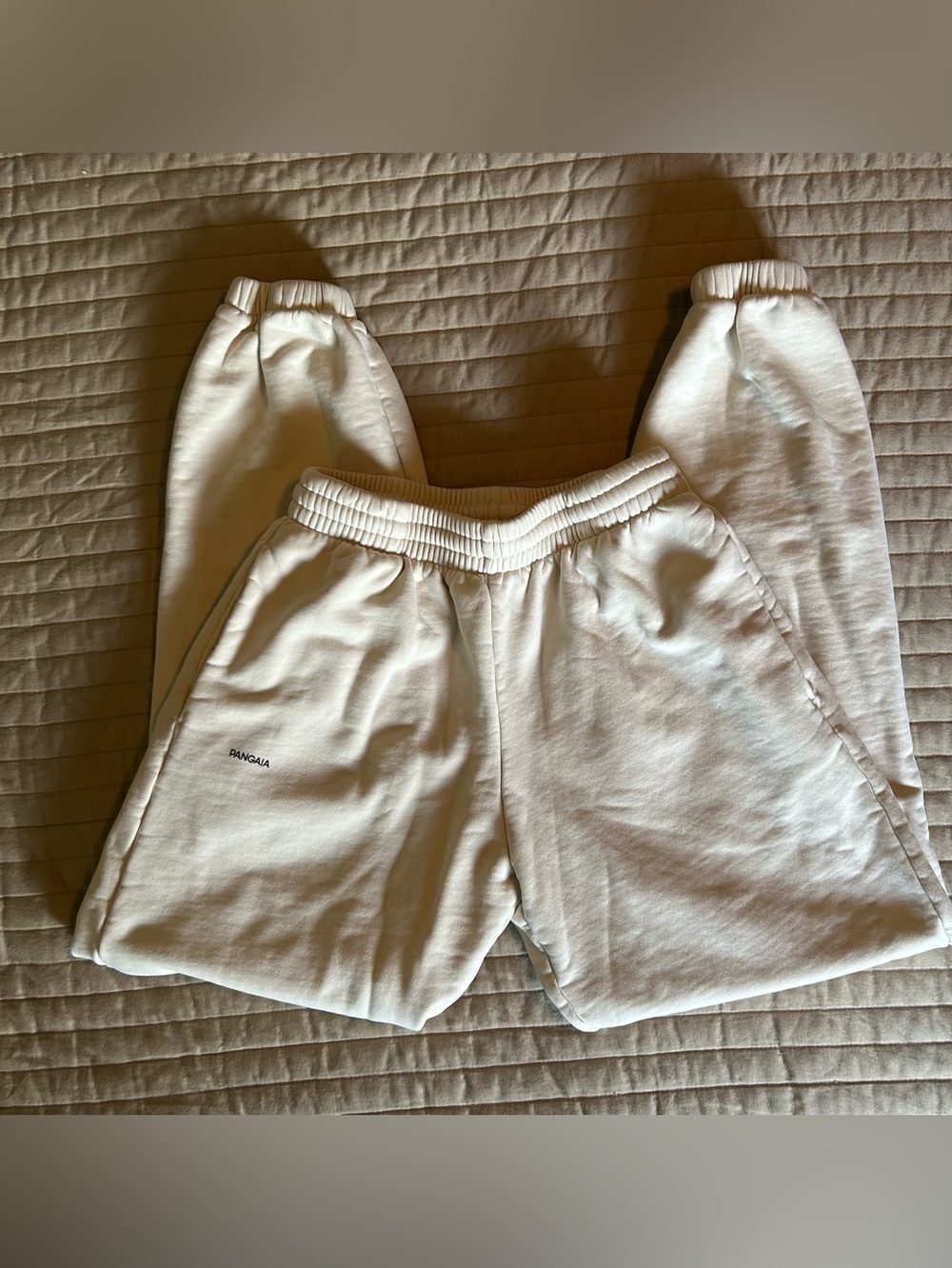 Pangaia Cream Sweatpants with Elastic Waist
